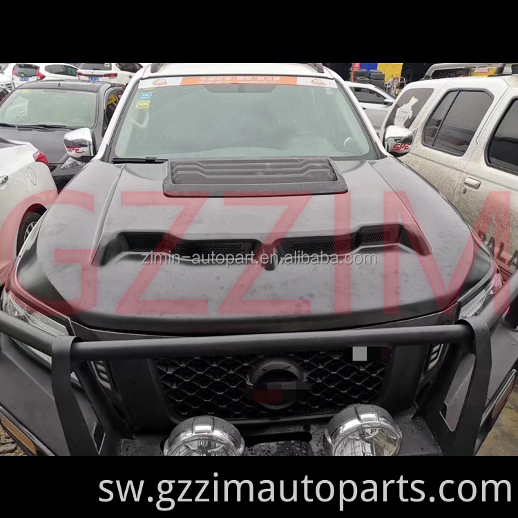 Car Accessories Black Stainless Aluminium Alloy Hood Used For NP300 2015+